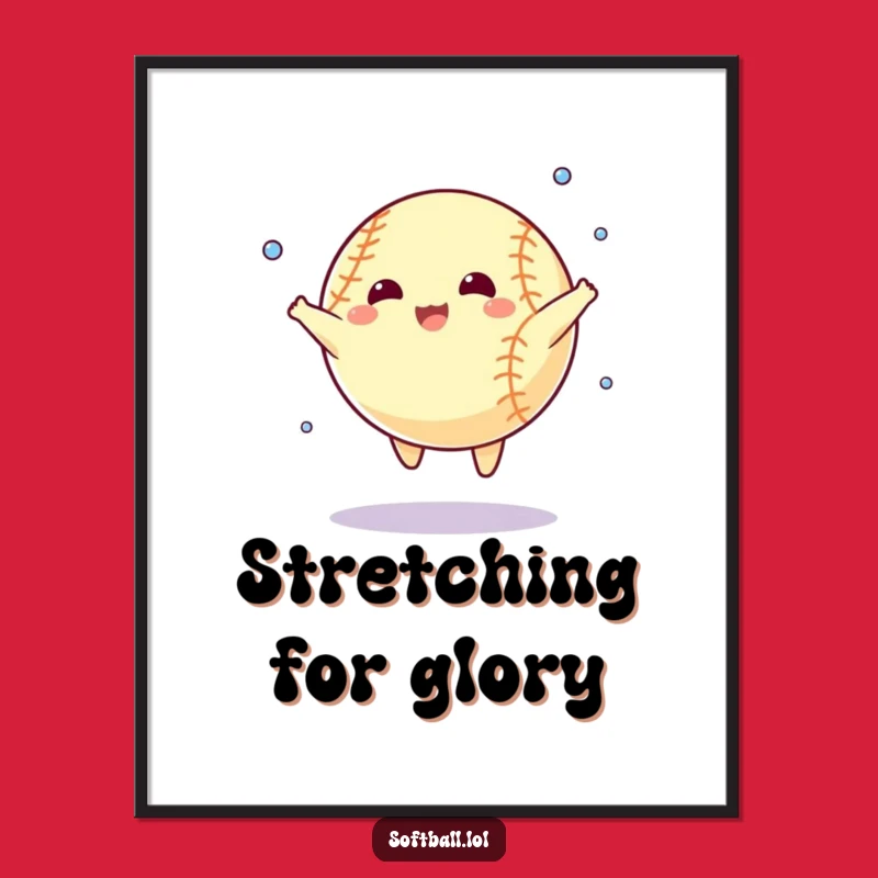 Funny Softball Star Jump Poster - Motivational Sports Art