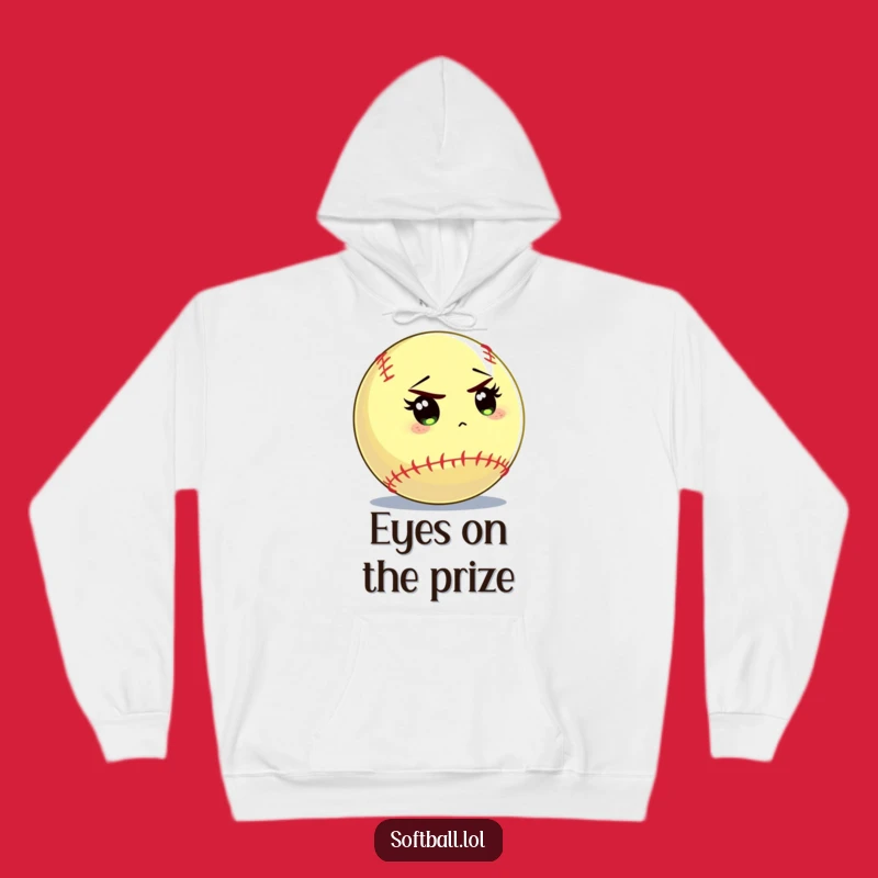 Funny Softball Concentration Hoodie: Intense Batter Stare Gift