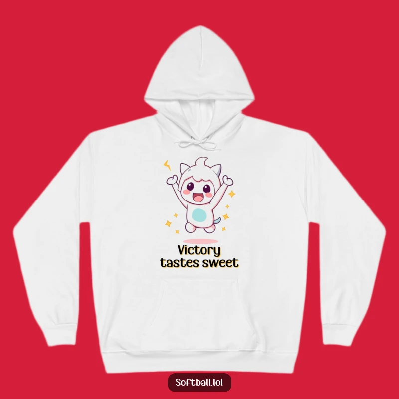 Funny Victory Jump Hoodie: Kawaii Character Warm Sweatshirt, Awesome Funny Gift