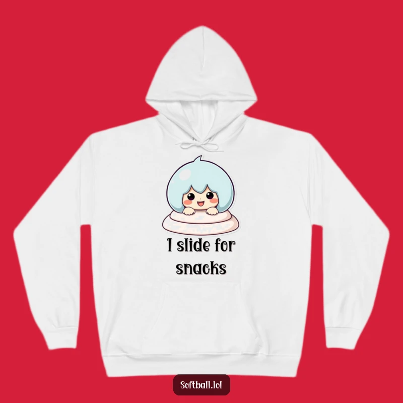 Funny Baseball Sliding Hoodie: Kawaii Character Warm Sweatshirt, Awesome Funny Gift