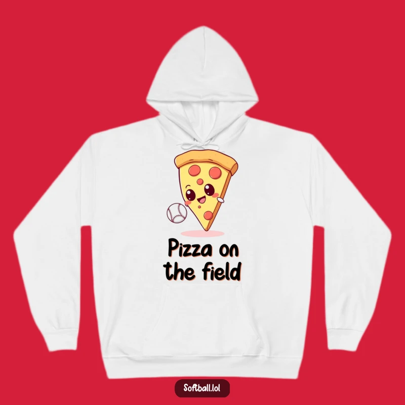 Cozy Funny Pizza Baseball Hoodie - Warm & Hilarious Comfort Gift