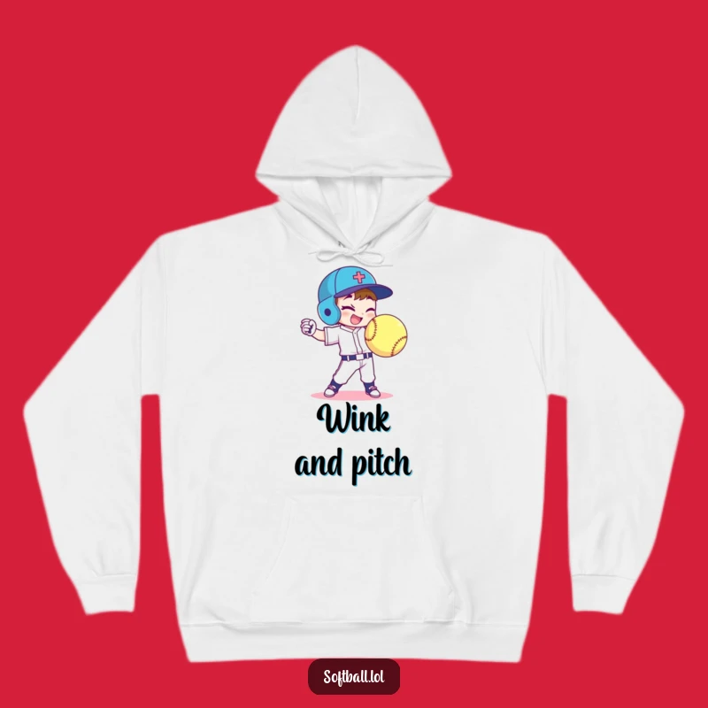 Funny Softball Wink Hoodie: Stay Cozy & Stylish