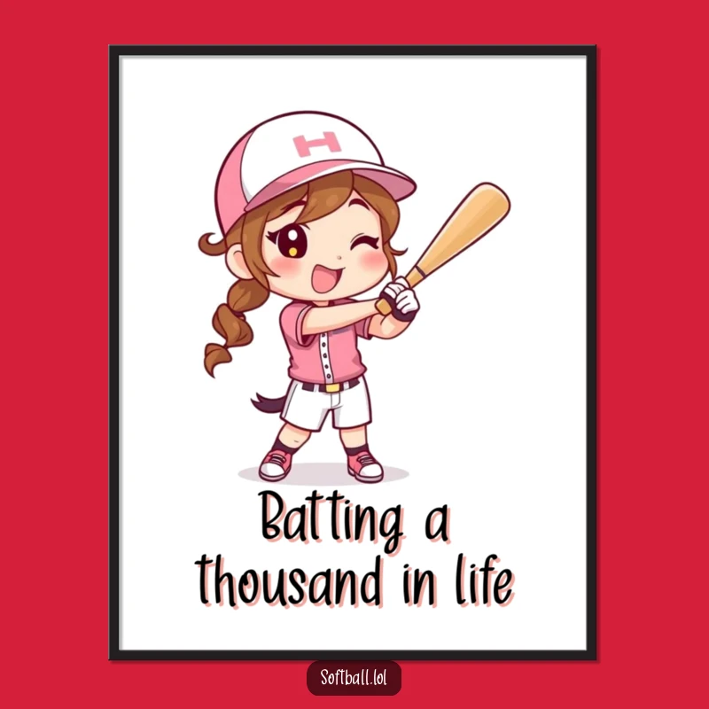 Free Printable Wall Art: Softball Player for a Dynamic Downloadable Home Decor Gift