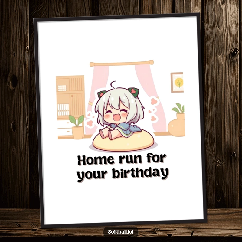 Funny Free Printable Wall Art capturing the exciting moment of a baseball player sliding into home base with determination.