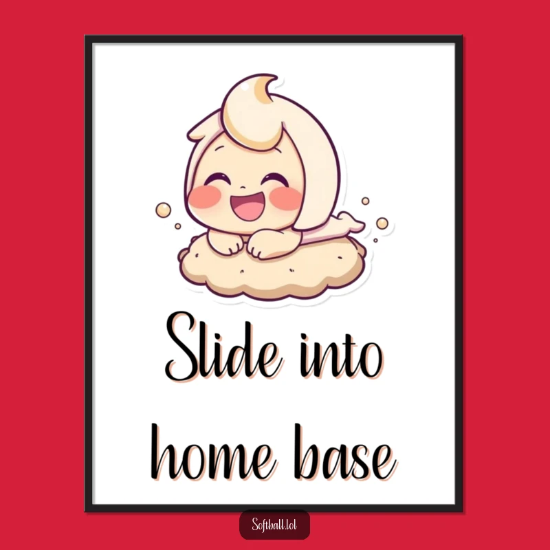 Free Printable Wall Art: Baseball Sloth Bear Sliding Downloadable Decor for Sports Fans
