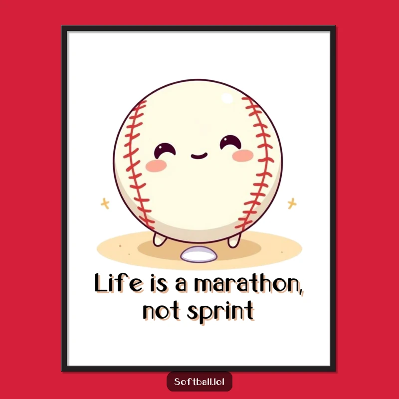 Funny Free Printable Softball Wall Art - Joyful Rolling Base Decor, Downloadable Art!