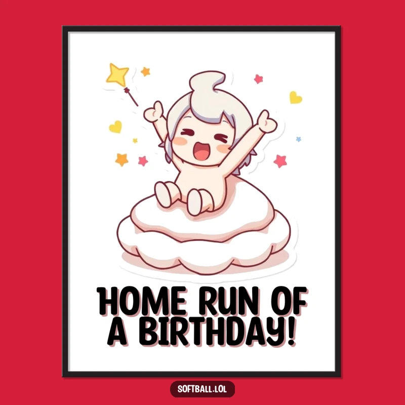 Funny Free Printable Wall Art: Bouncy Base Slide Celebration - Downloadable Decor