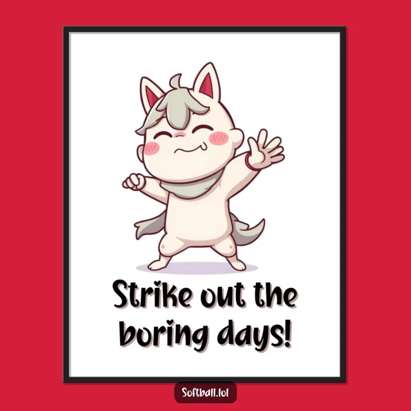 Funny Free Printable Wall Art: Dramatic Pitching Pose - Downloadable Decor