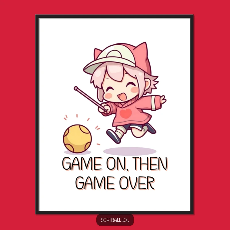 Funny Free Printable Wall Art: Silly Jumper's Action-Packed Ball Scene