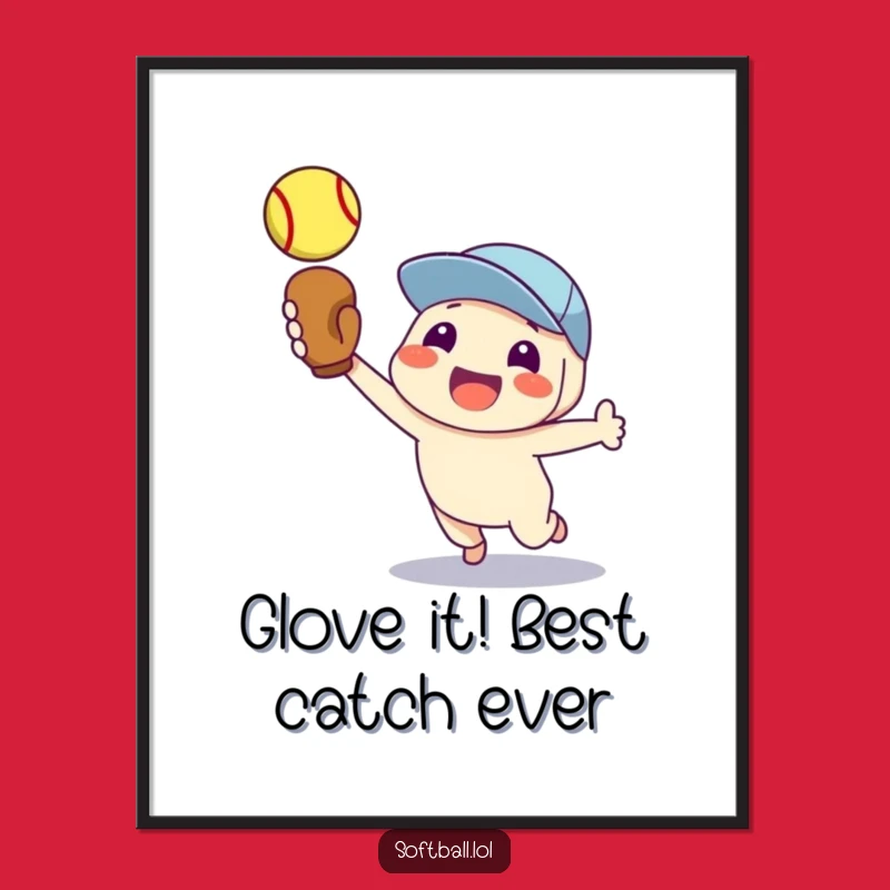 Funny Free Printable Wall Art: Proud Softball Catcher Character Art