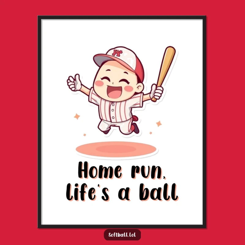 Free Printable Wall Art: Home Run Celebration Character Downloadable Decor