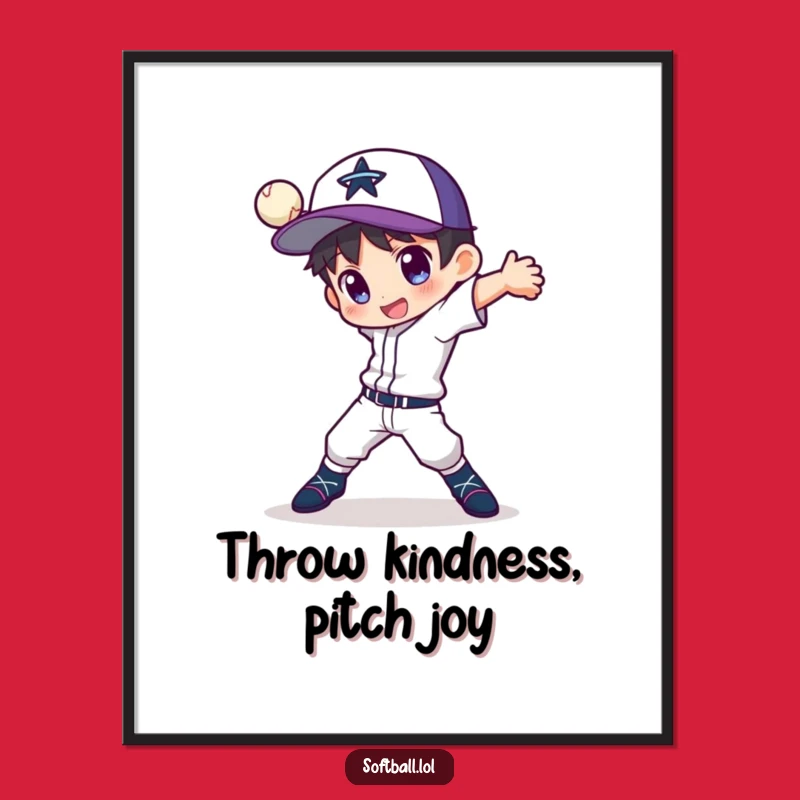 Free Printable Wall Art: Dynamic Pitcher Character Downloadable Decor