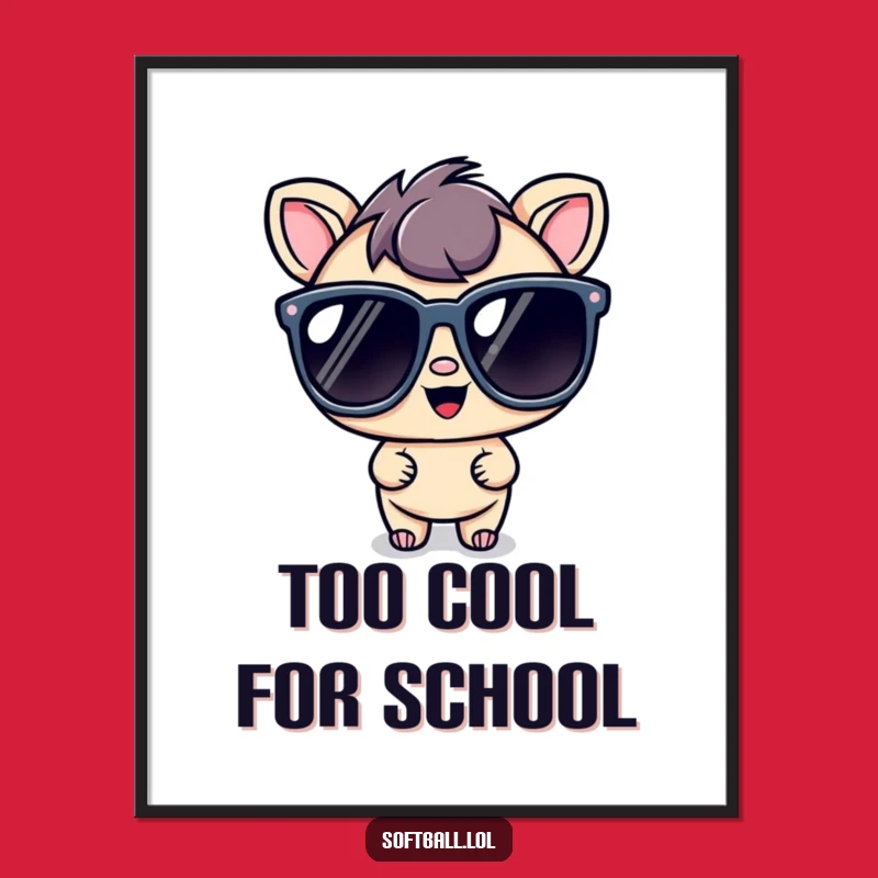 Funny Free Printable Wall Art: Kawaii Cool Character Sunglasses, Hip Downloadable Decor