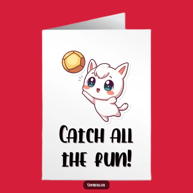 Free Printable Kawaii Baseball Birthday Card - Excited Catcher Downloadable