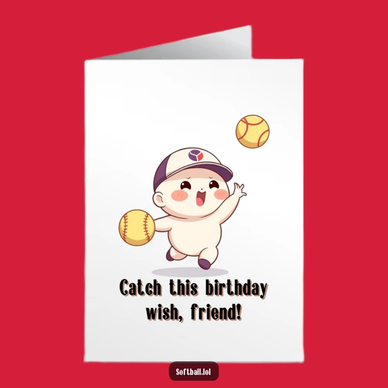 Free Printable Birthday Card: Agile Softball Catcher - Catch Fun!