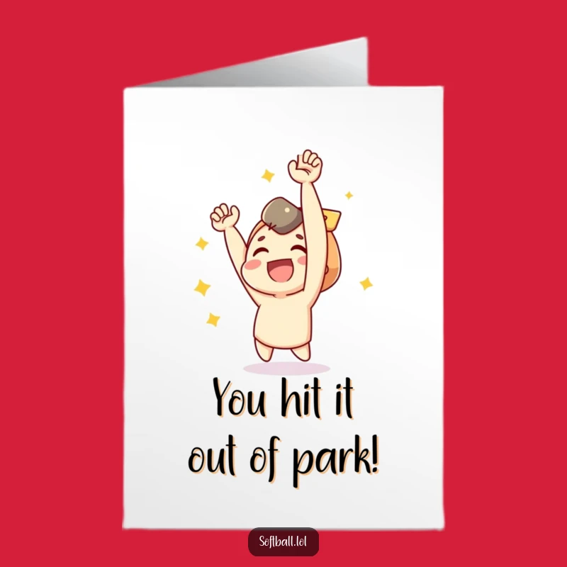 Free Printable Birthday Card: Joyful Homerun Character Funny Greeting