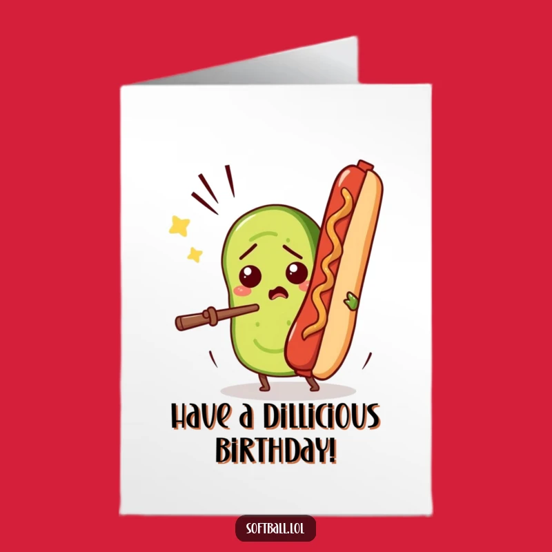 Free Printable Funny Birthday Card: Pickle vs Hot Dog Humor, Downloadable Gift