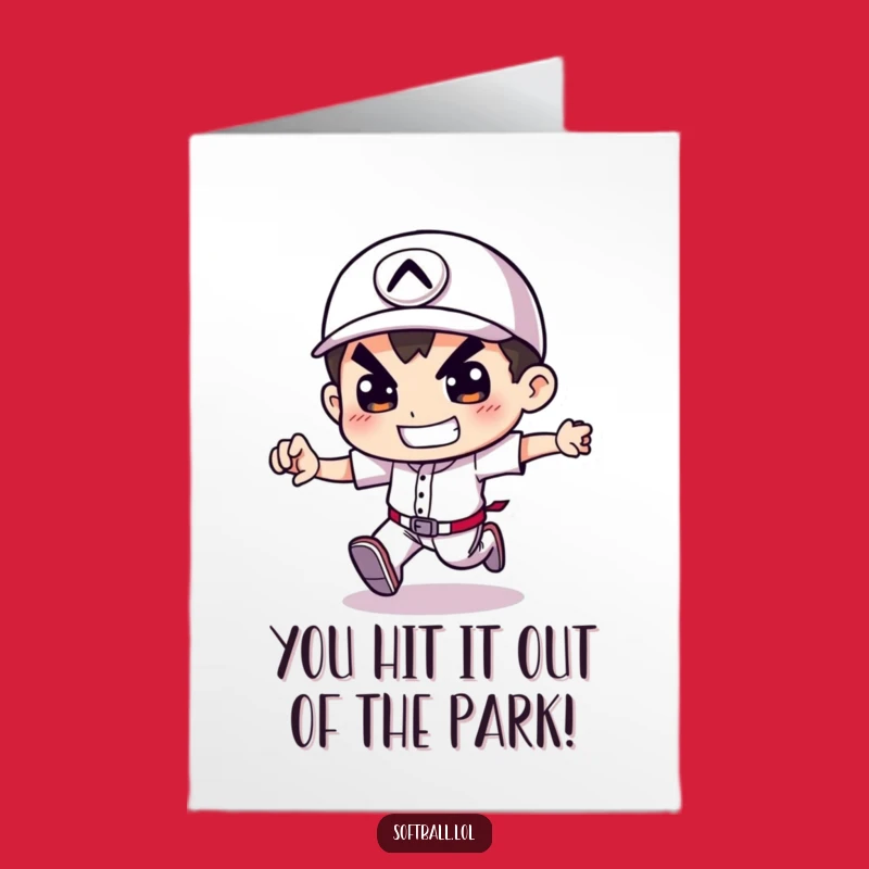 Free Printable Baseball Card Congrats: Determined Runner, Funny Downloadable Card for Wins