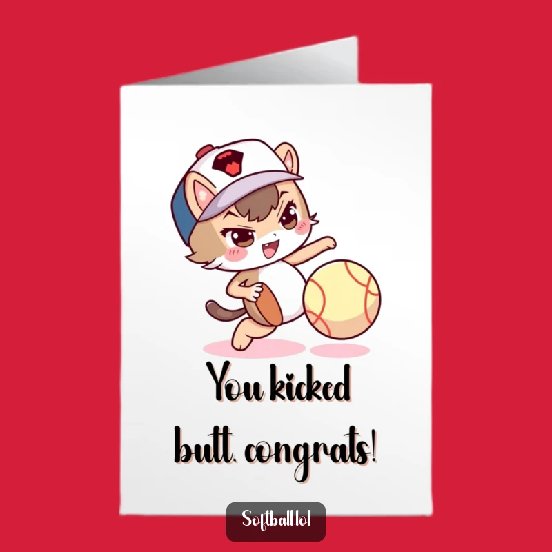 Free Printable Congrats Card: Mischievous Dribbler Character Funny