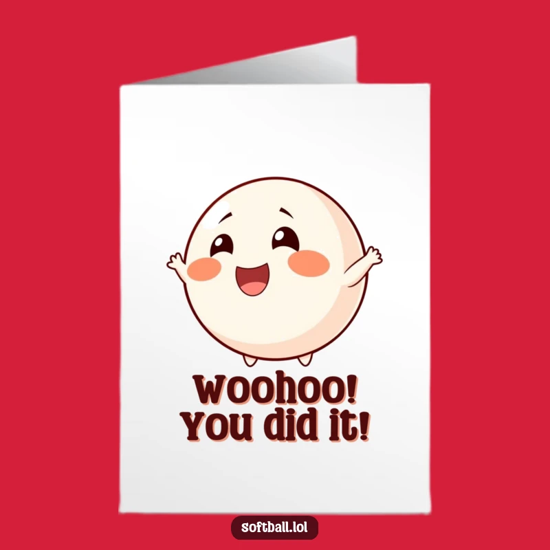 Free Printable Congratulations Card: Cheerful Softball Victory Funny Downloadable