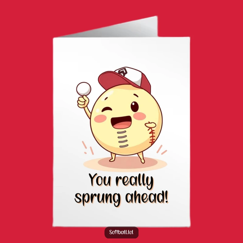Free Printable Congratulations Card: Funny Softball Spring Action Downloadable Achievement Gift