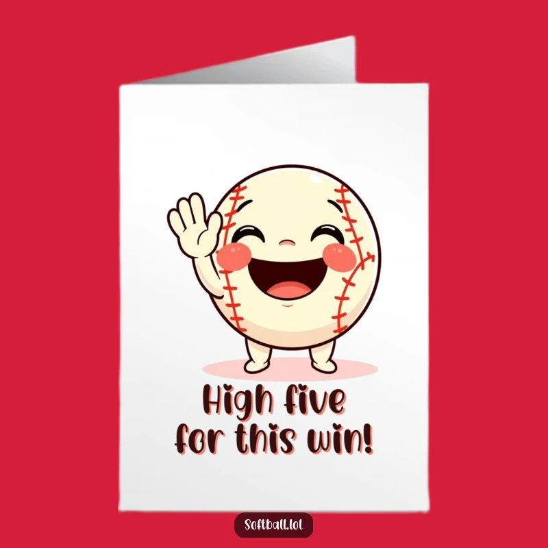 Free Printable Congrats Card: Smiling Softball Player Waving - Celebrate Big!