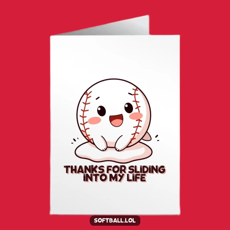 Free Printable Thank You Card: Funny Softball Slide - Download & Print