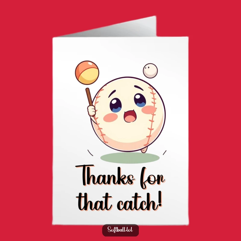 Free Printable Thank You Card: Surprised Softball Blessings Funny Holiday Downloadable