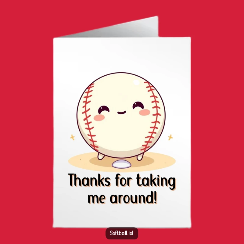 Thank You Free Printable Card: Glee-ful Softball Rolling, Express Thanks Downloadable!