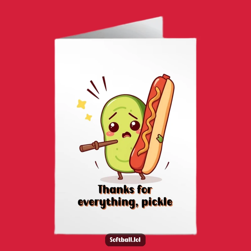 Free Printable Thank You Card: Pickle vs Hot Dog, Funny Downloadable Gift