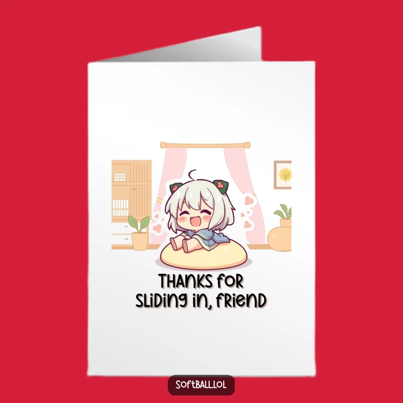 Free Printable Baseball Thank You Card: Funny Sliding Character Downloadable Gift