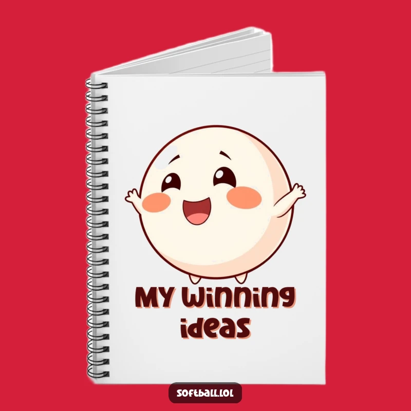 Funny Cheerful Softball Notebook - Jot Down Cheers with a Smile