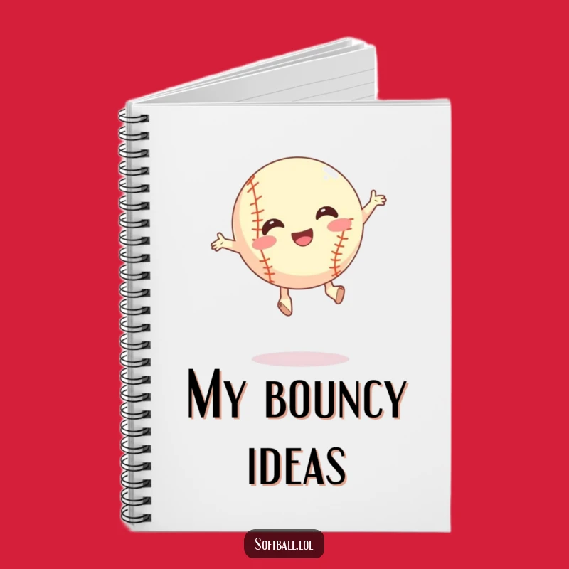 Funny Silly Jump Softball Notebook - Jot Down Ideas with Energy