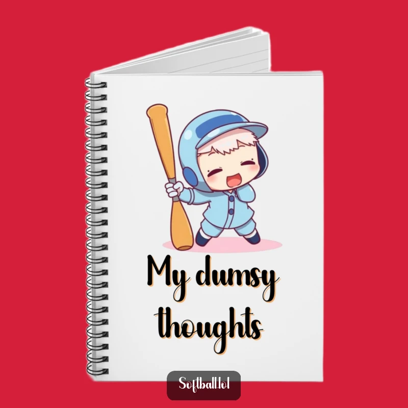 Funny Baseball Bat Tripping Notebook - Jot Down Laughs with Character