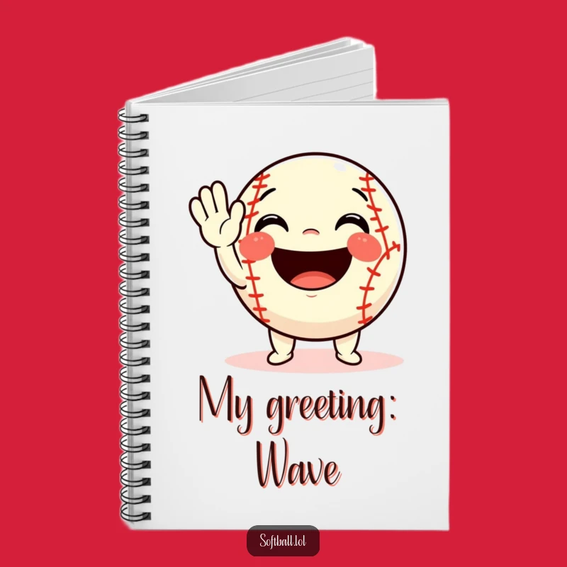Funny Softball Wave Notebook: Cheerful Character's Notes, Enthusiastic Journal, Perfect Funny Gift
