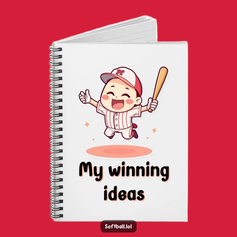 Funny Baseball Home Run Notebook: Jot Down Winning Ideas, Perfect Gift