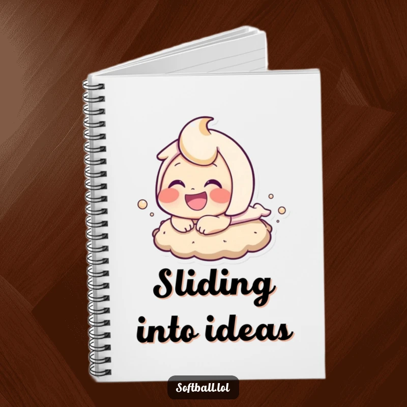 Funny baseball sloth bear notebook, perfect for jotting down game plans and ideas with its action-packed character.