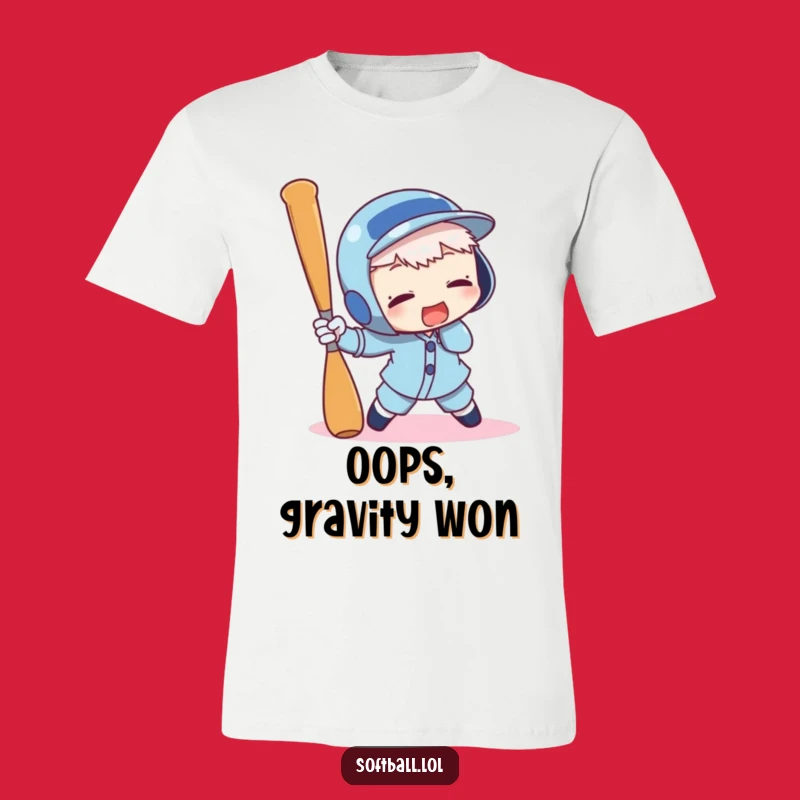 Funny Baseball Bat Tripping Tee - Hilarious Character Shirt, Perfect Gift