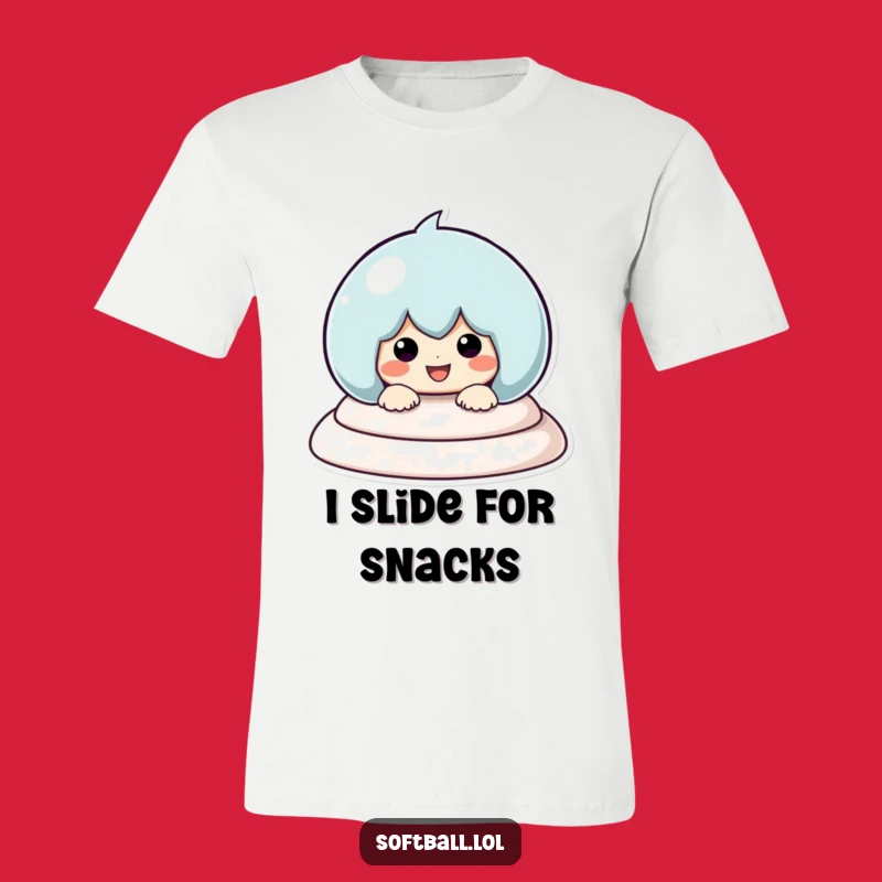 Funny Sliding Baseball T-Shirt: Kawaii Character Action Tee, Great Funny Gift
