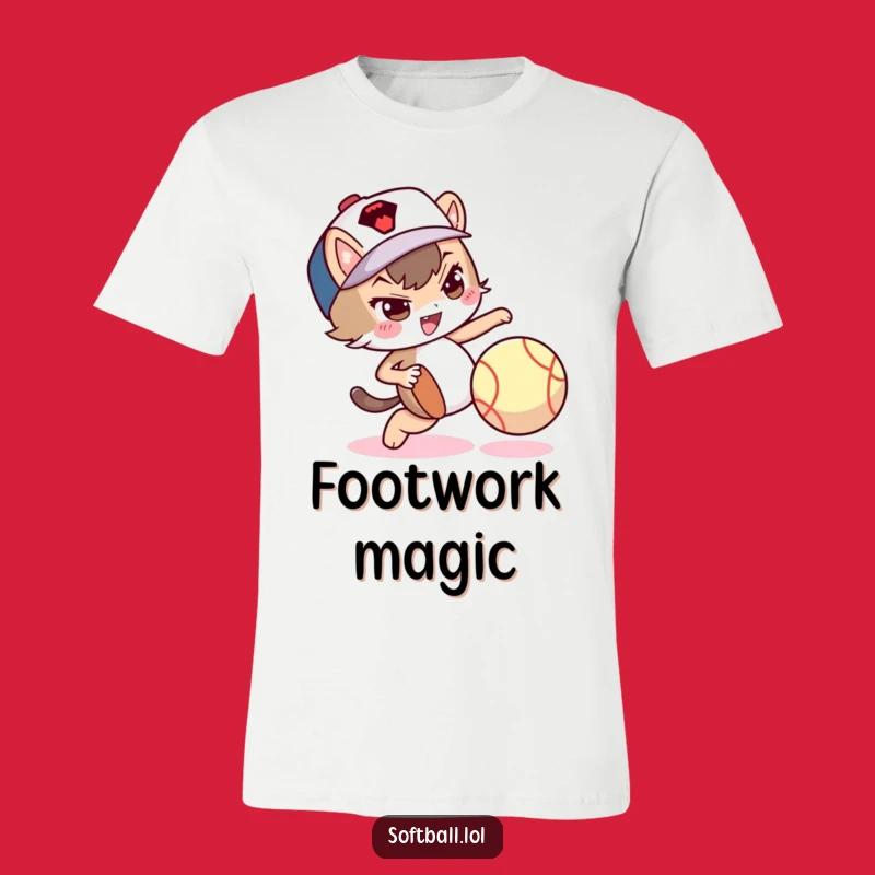 Funny Softball Footwork T-Shirt: Mischievous Character Trick, Funny Gift