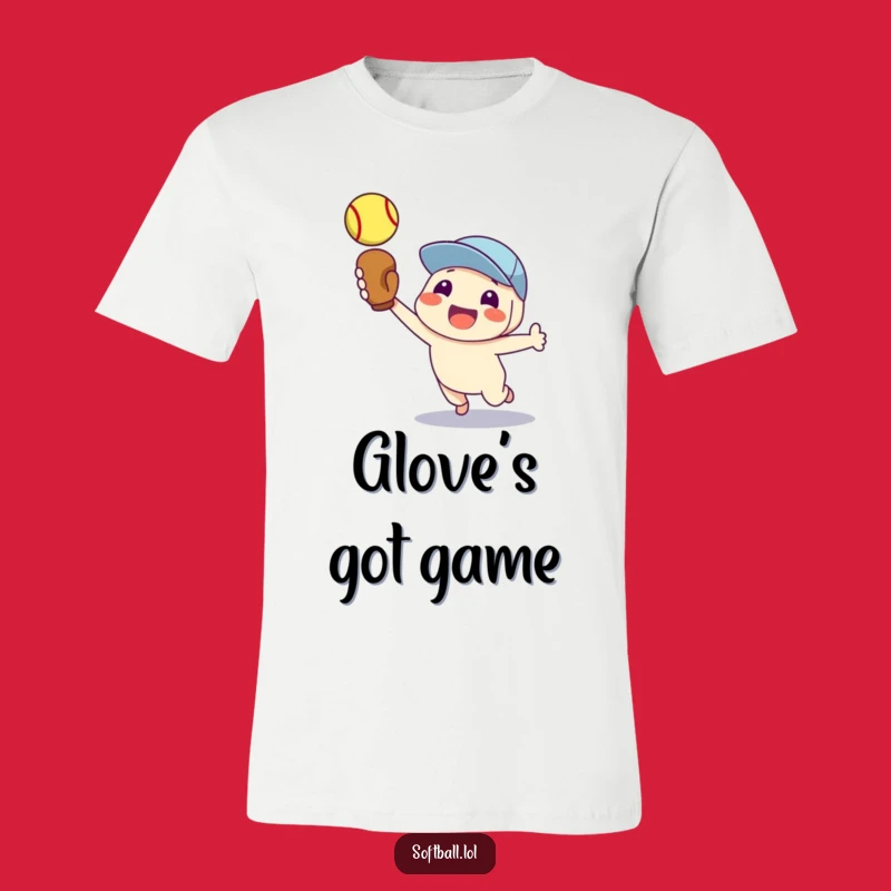 Funny Softball Pride T-Shirt: Character Glove Catch, Ideal Funny Gift Tee