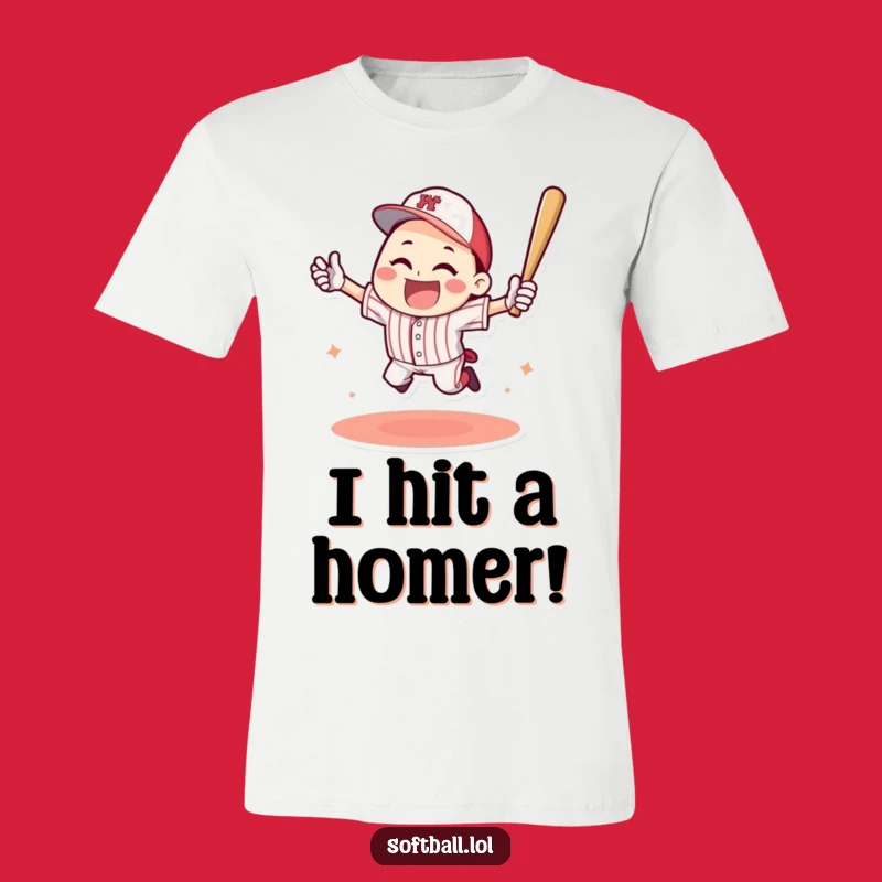 Funny Baseball Home Run T-Shirt: Triumphant Jump, Perfect Sports Fan Gift