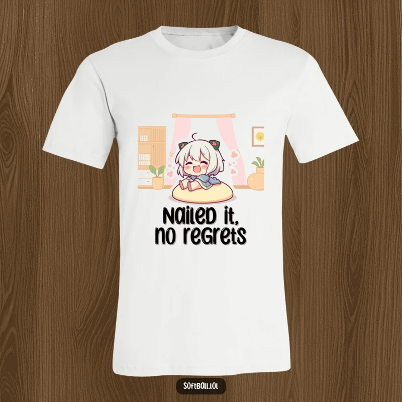 Funny character in mid-slide towards home plate, a dynamic t-shirt design celebrating sports and humor.