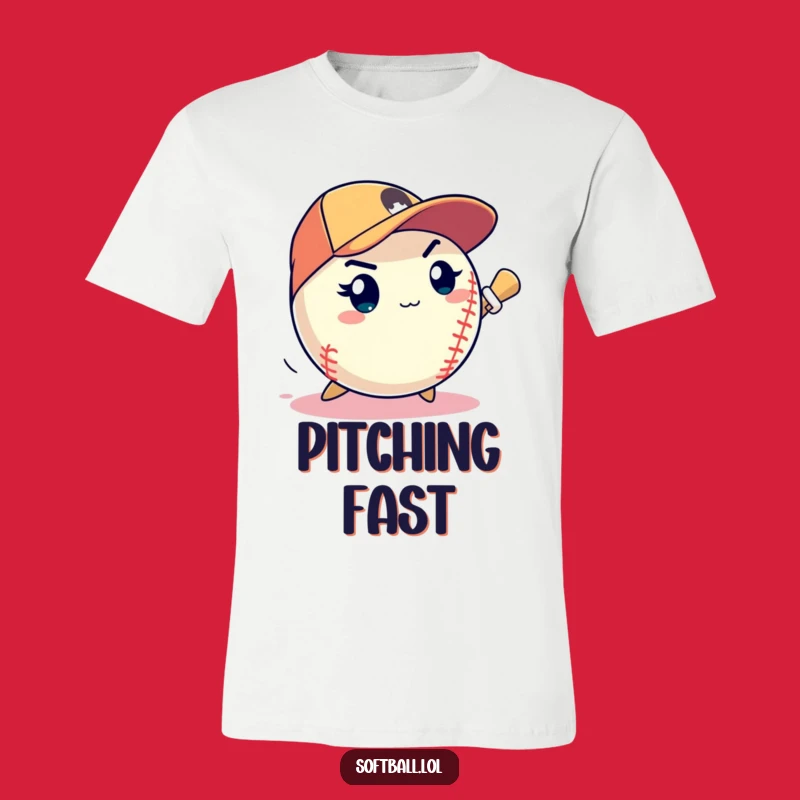 Funny Pitching Softball T-Shirt - Speedy Strike Fan Tee