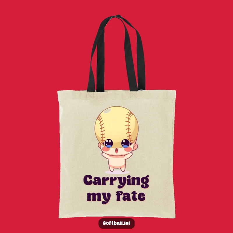 Funny Surprised Softball Tote Bag: Catch Your Breath, Perfect Gift