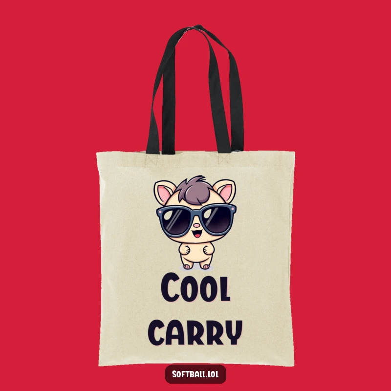 Funny Kawaii Cool Character Tote Bag: Oversized Sunglasses Style