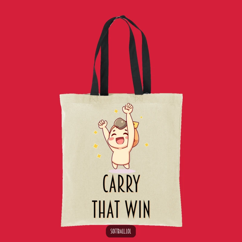 Funny Baseball Fan Tote Bag: Joyful Character Hit, Great Funny Gift
