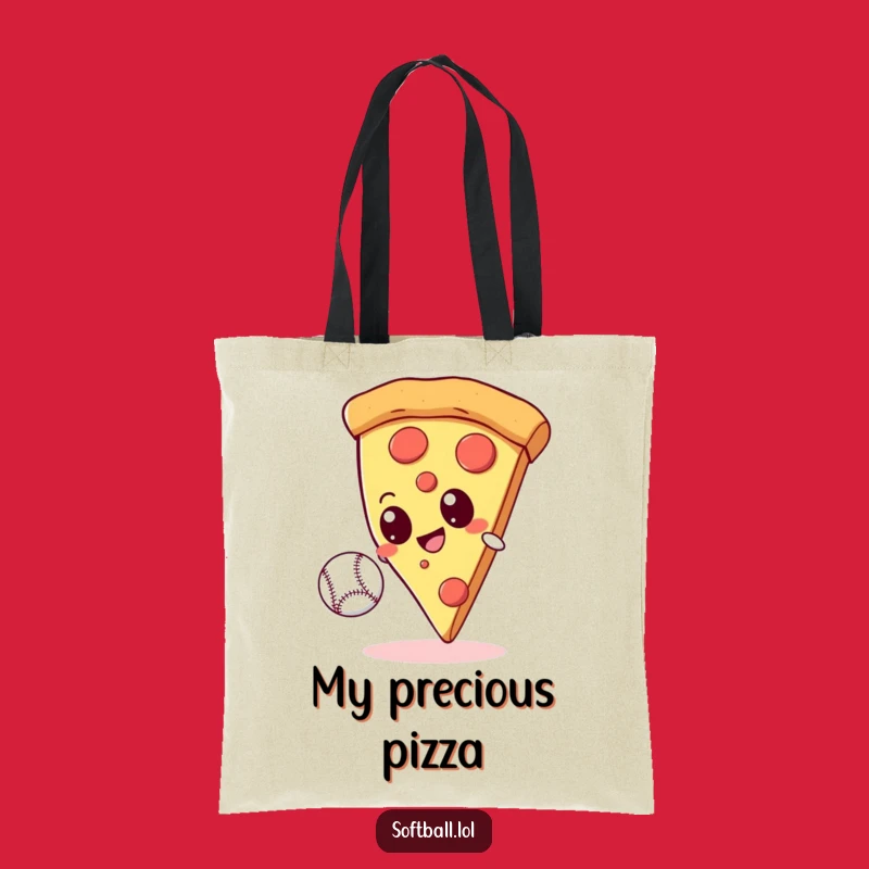 Funny Pizza Baseball Tote Bag - Goofy & Hilarious Carry-All Gift