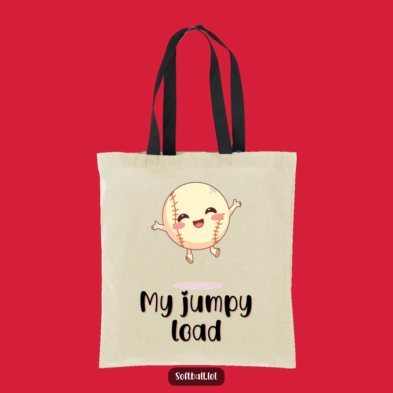 Funny Silly Jump Softball Tote Bag - Carry Your Energy Gift